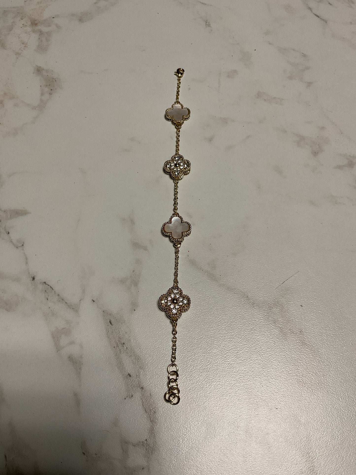 White Pearl Flower Bracelet