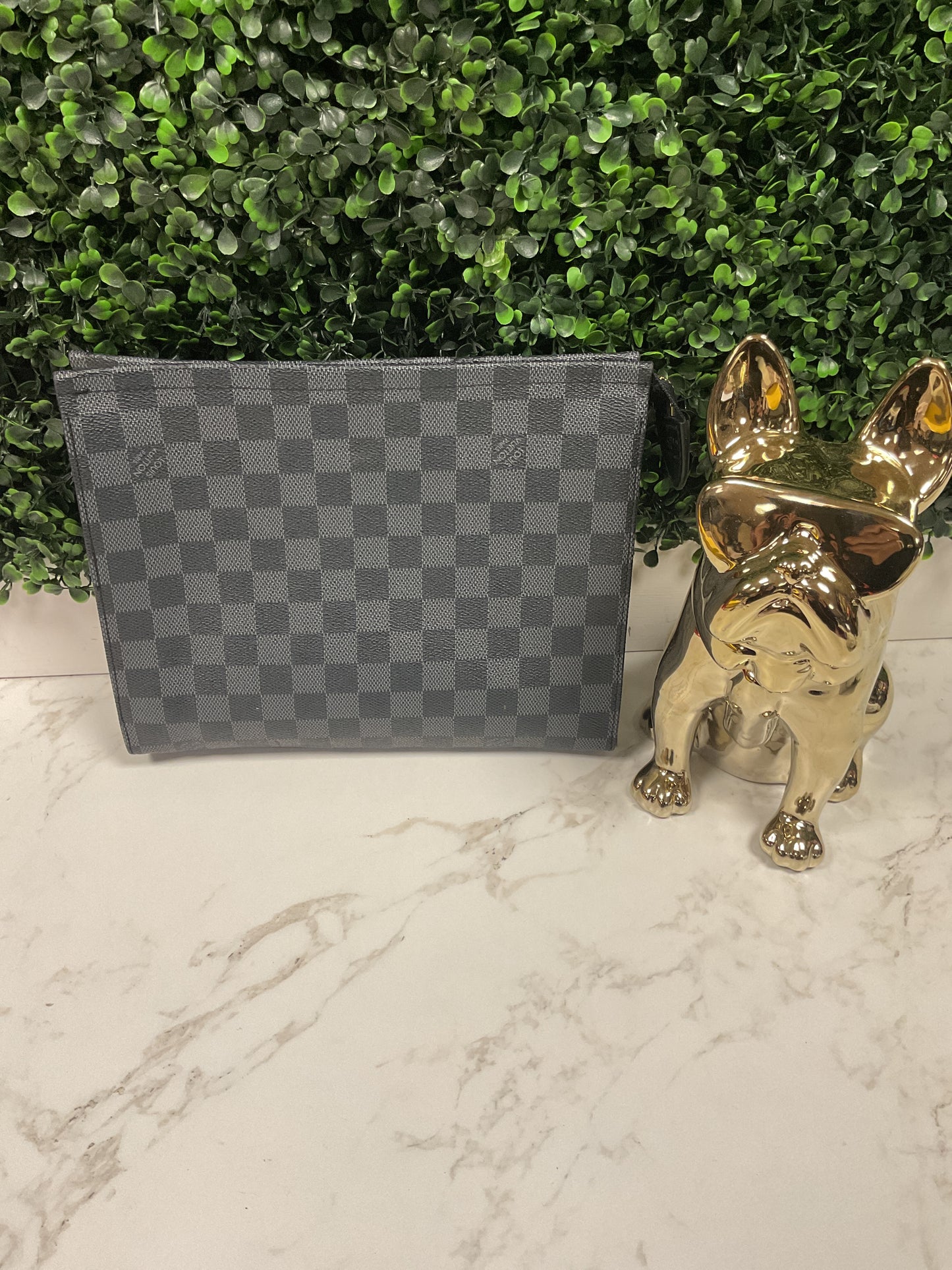 Checkered Graphite Pochette